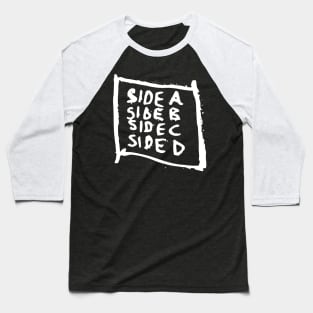 Side A Side B Doodle White Baseball T-Shirt